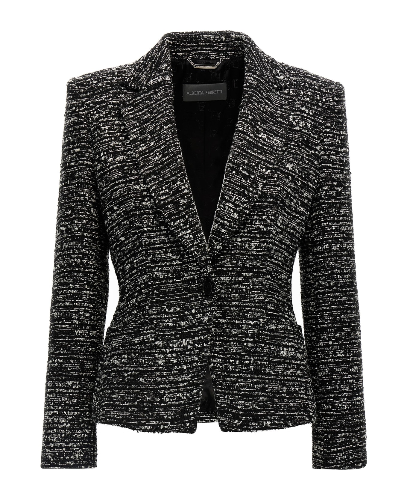 Alberta Ferretti Boucle Single-breasted Blazer - NERO