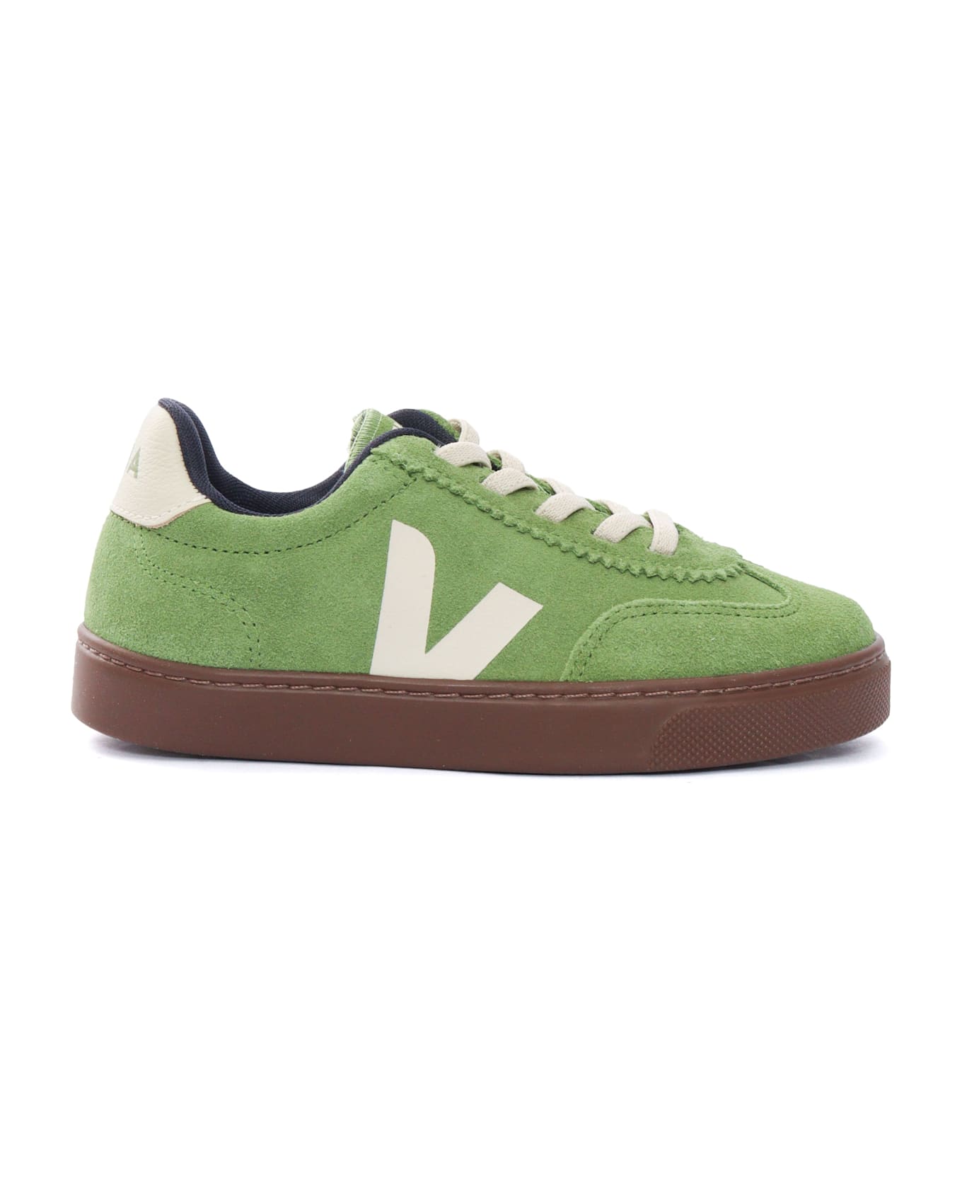 Veja Small Volley Suede Kiwi_pier_bark Sneakers - GREEN
