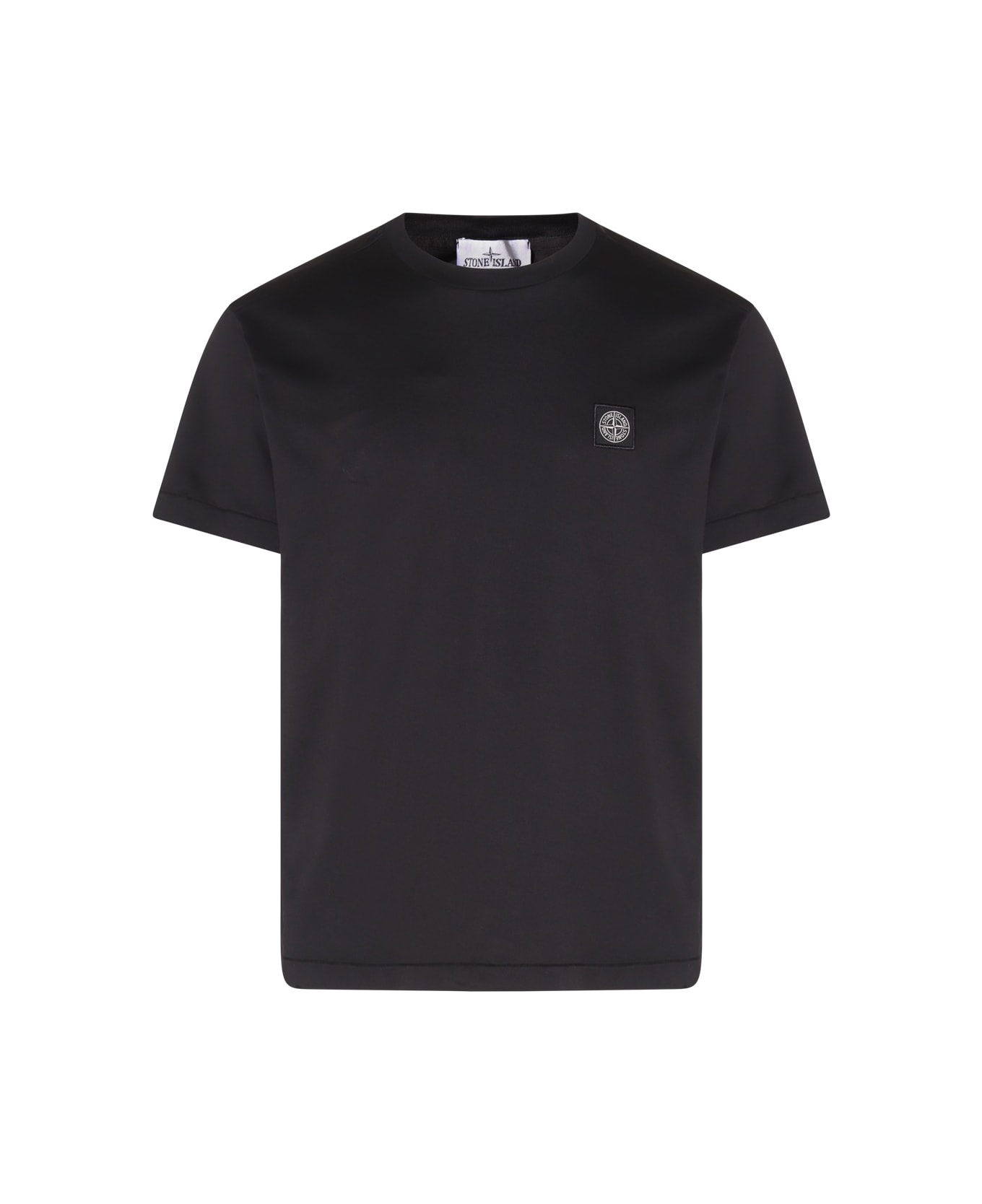 Stone Island Black Cotton T-shirt - Black