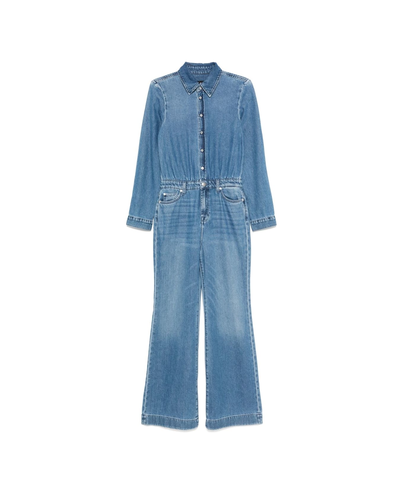 7 For All Mankind Hilo Denim Jumpsuit - Clear Blue
