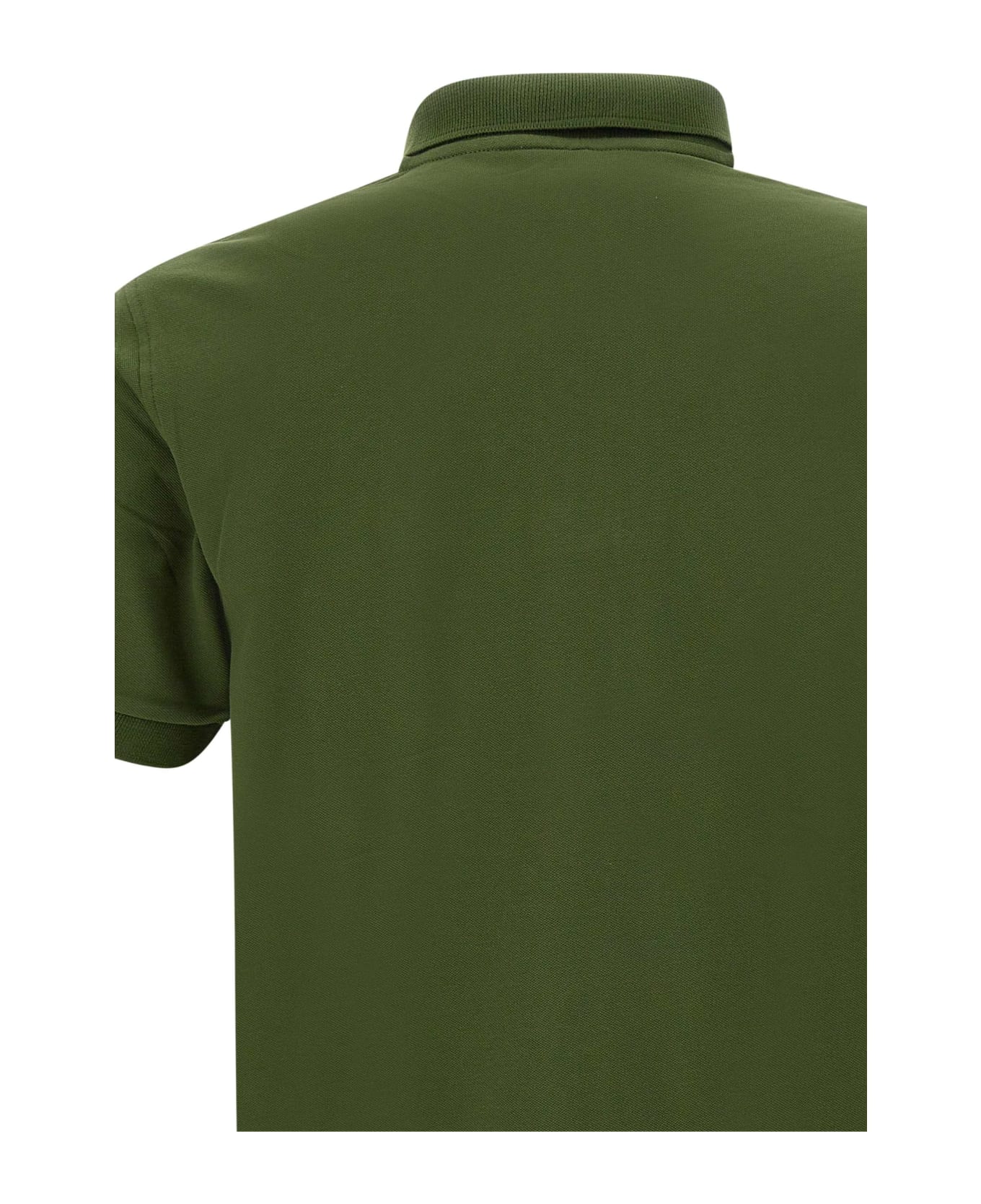 Sun 68 "big Logo" Polo Shirt In Cotton - GREEN