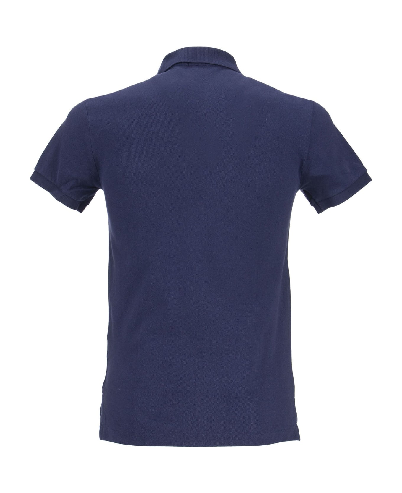 Ralph Lauren Navy Blue And Red Slim-fit Pique Polo Shirt - Blue ポロシャツ