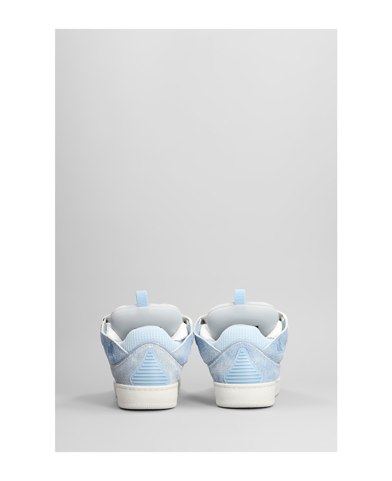 Lanvin Curb Sneakers In Cyan Leather - cyan