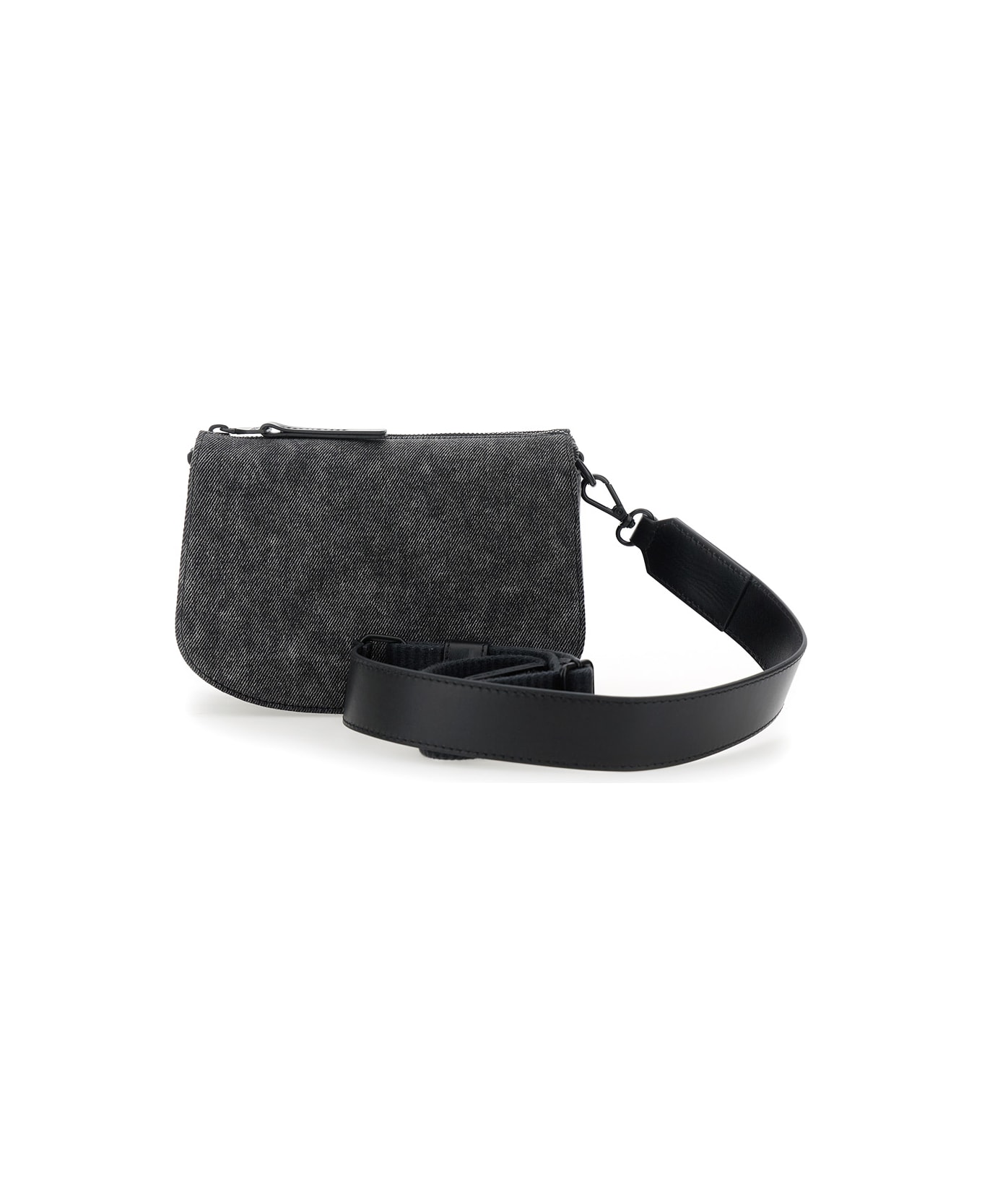 Diesel 
1dr
 Black Crossbody Bag With Oval D Logo On The Front And Adjustable And Removable Shoulder Strap In Cotton Blend Woman - BLACK