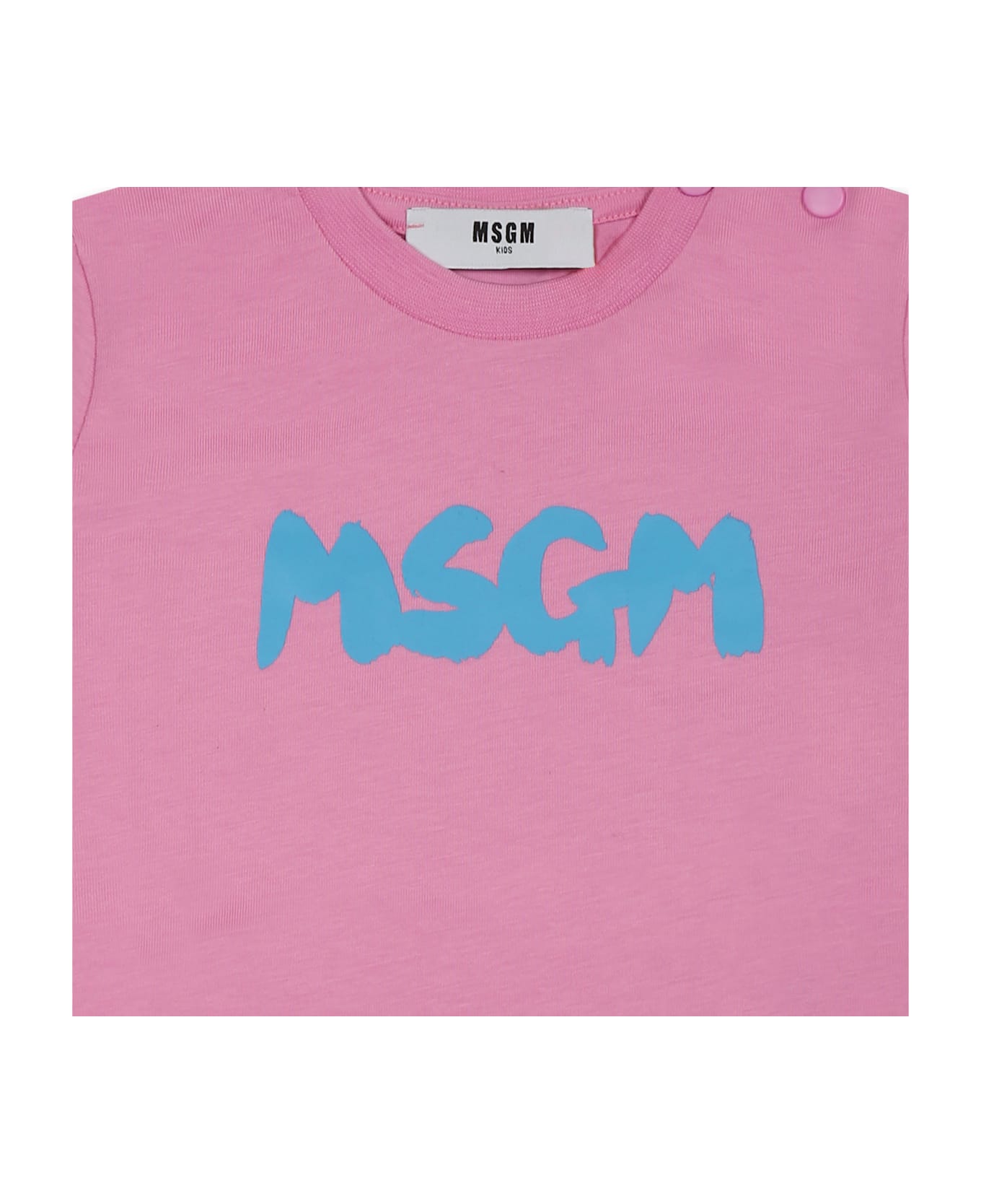 MSGM Pink T-shirt For Baby Girl With Logo - Pink