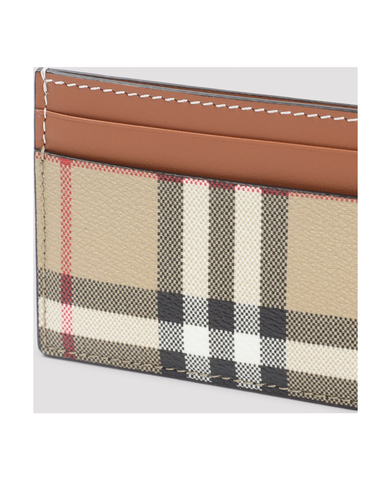 Burberry Sandon Credit Card Case - Vntg Chk Briar Brown