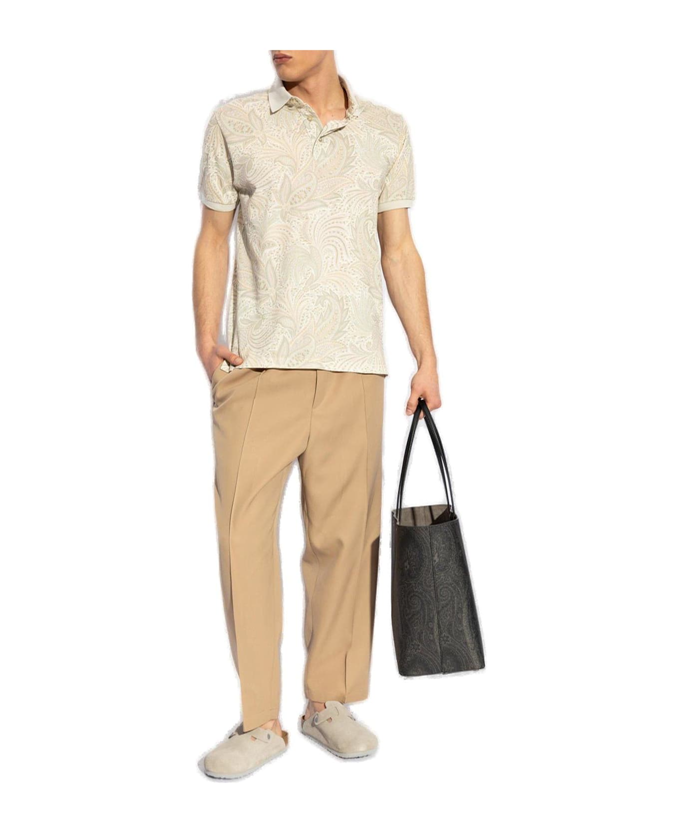 Etro Paisley Printed Polo Shirt - White