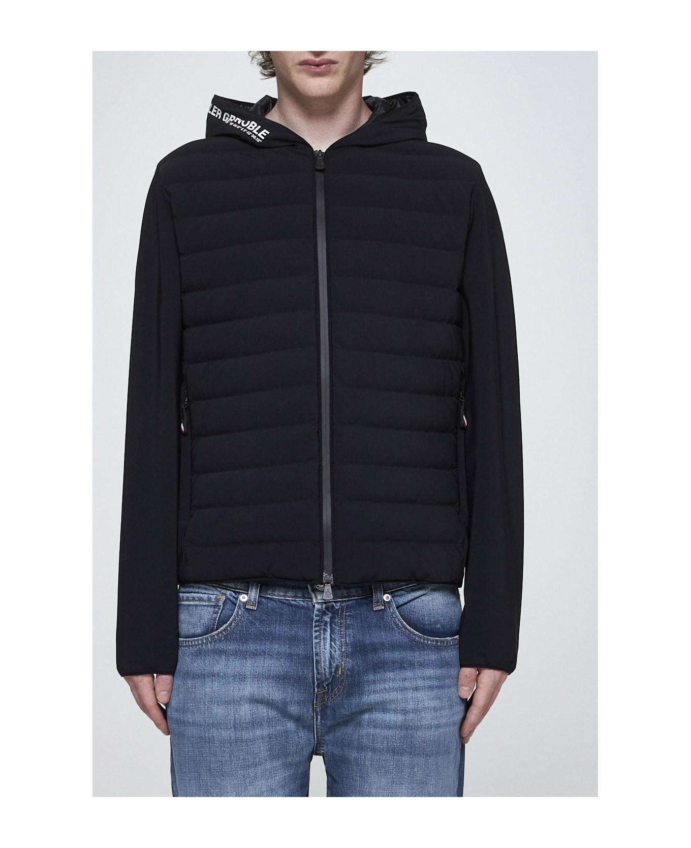 Moncler Quilted And Smooth Nylon Jacket - Nero ジャケット