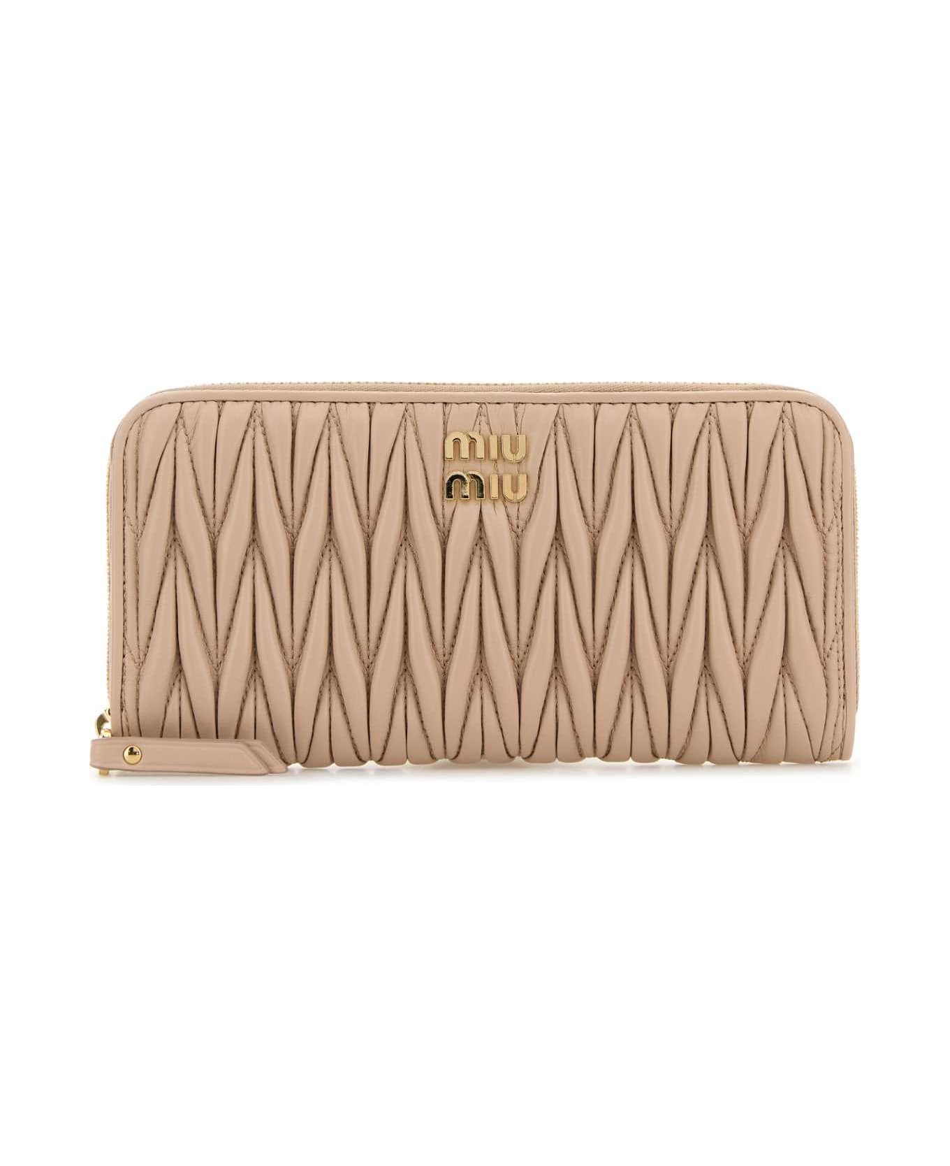 Miu Miu Powder Pink Nappa Leather Wallet - CIPRIA