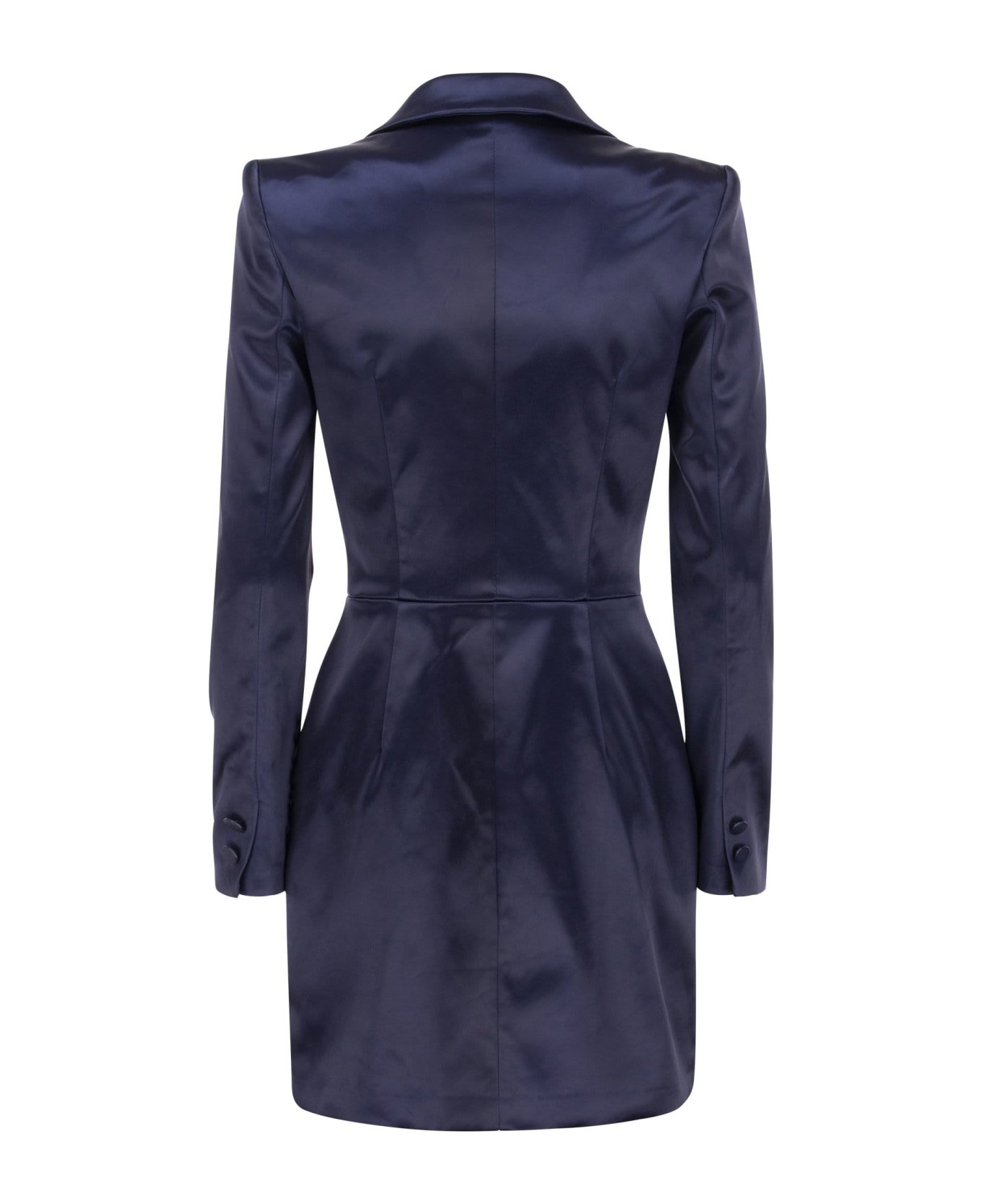 Elisabetta Franchi Fitted Satin Mini Dress - Blue