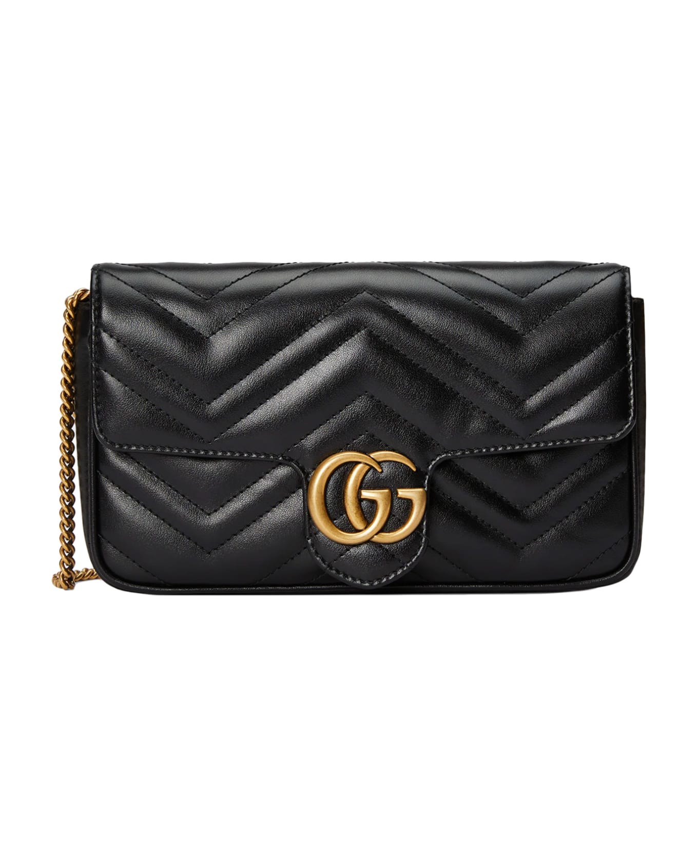 Gucci Gg Marmont Shoulder Bag - Black White