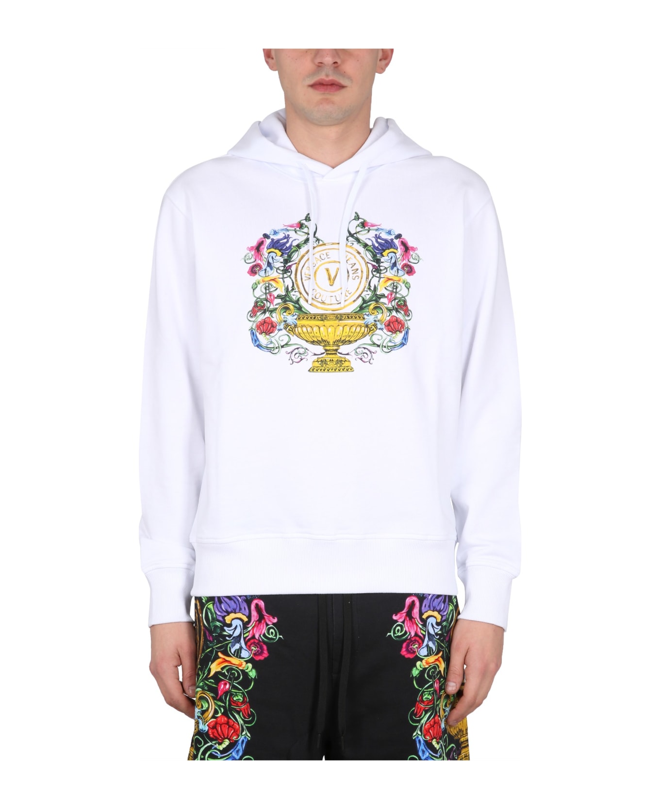 Versace Jeans Couture Sweatshirt With Logo Print - BIANCO
