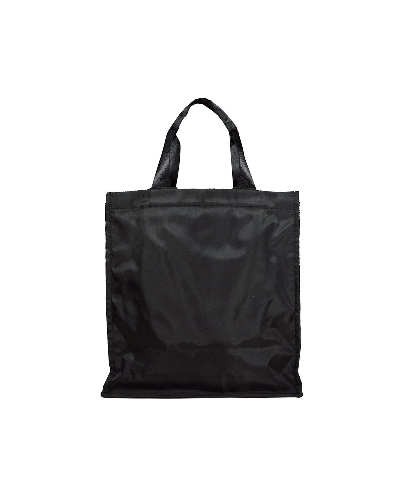 MSGM Logo Printed Top Handle Bag - Nero
