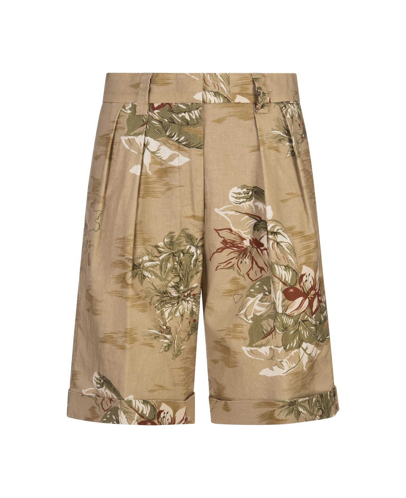 Aspesi Cotton And Linen Bermuda Shorts - Brown ショートパンツ