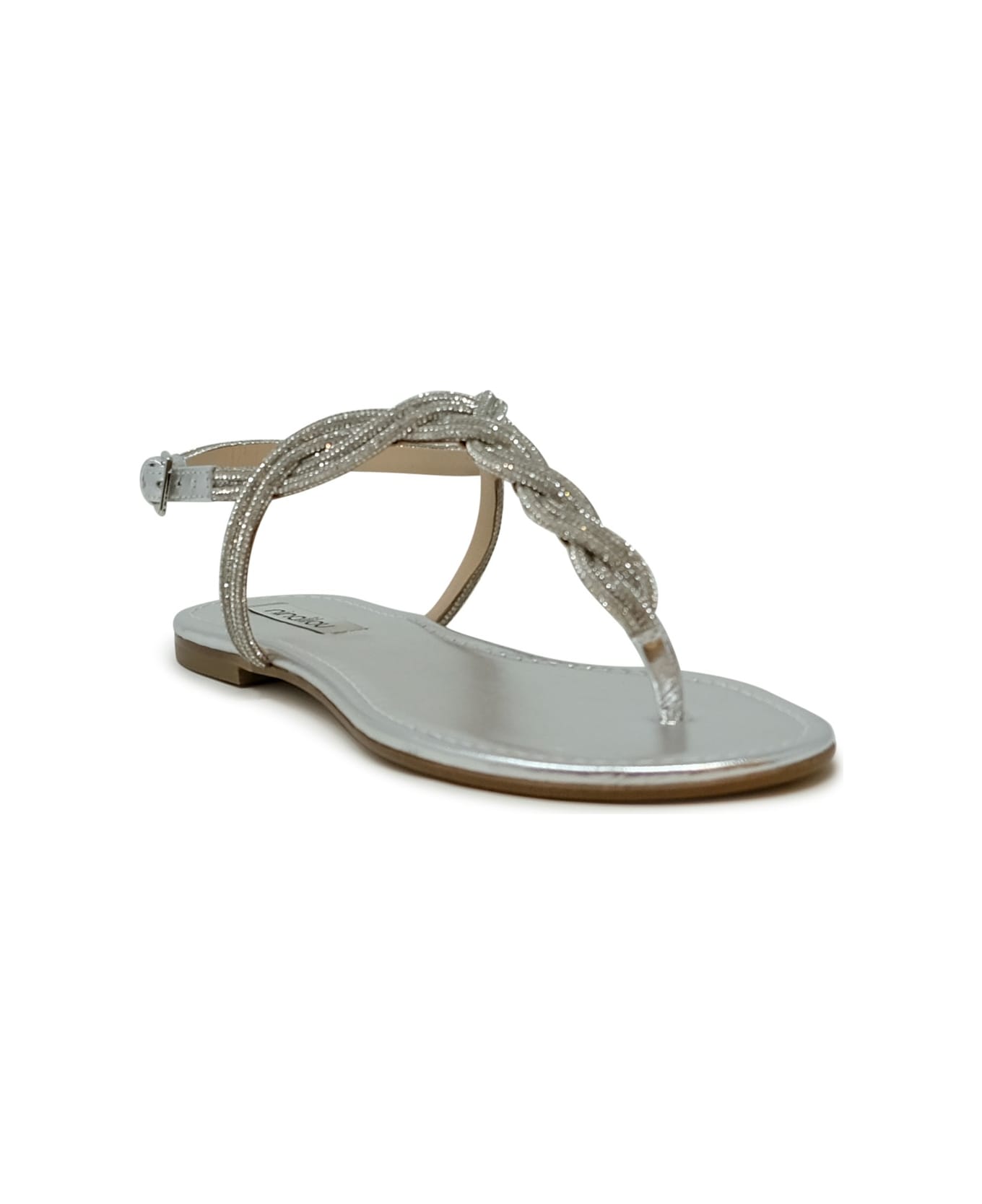 Ninalilou Nappa Flat Sandal - SILVER