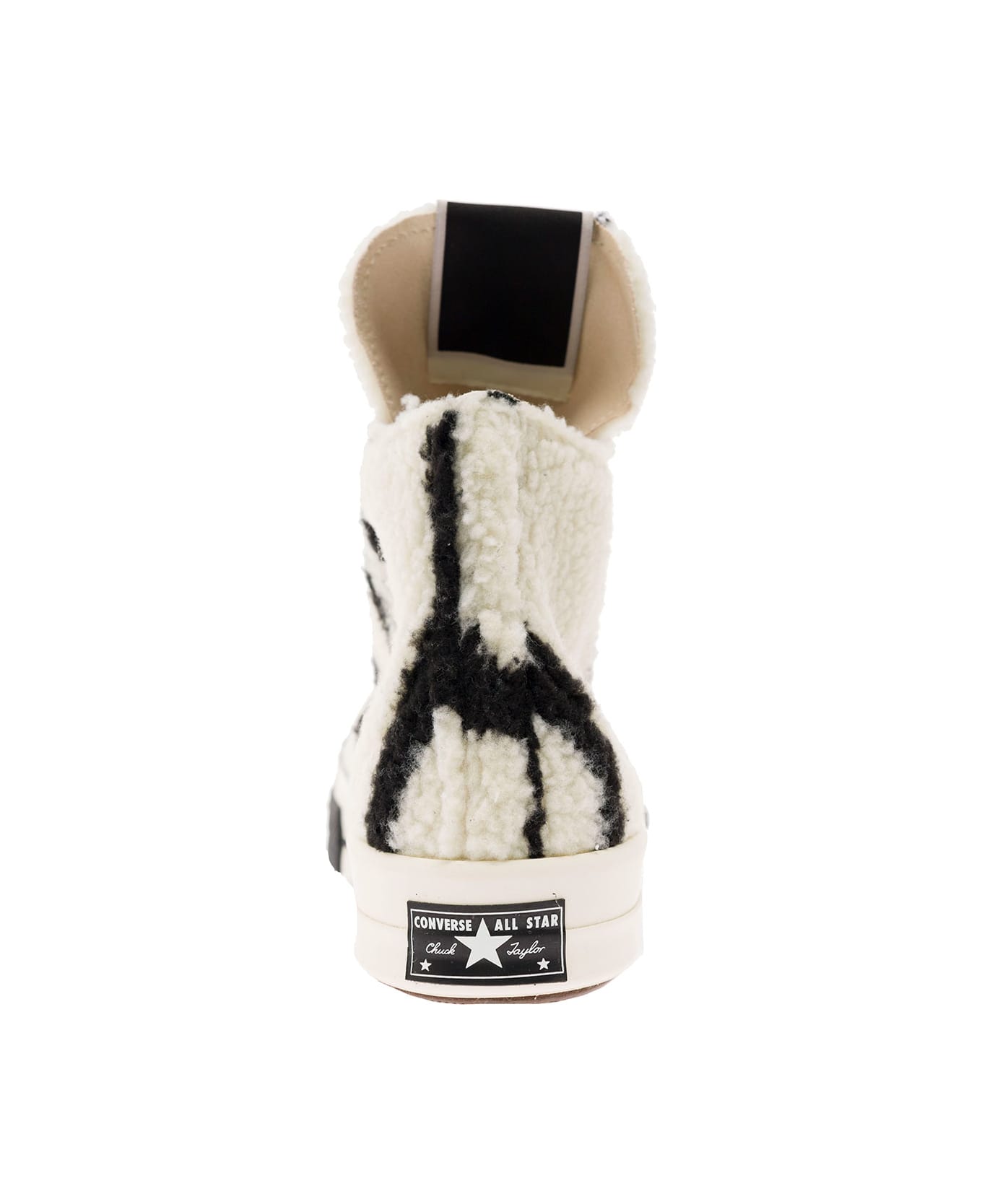 DRKSHDW Black And White Shearling Sneakers In Cotton Woman - Grey