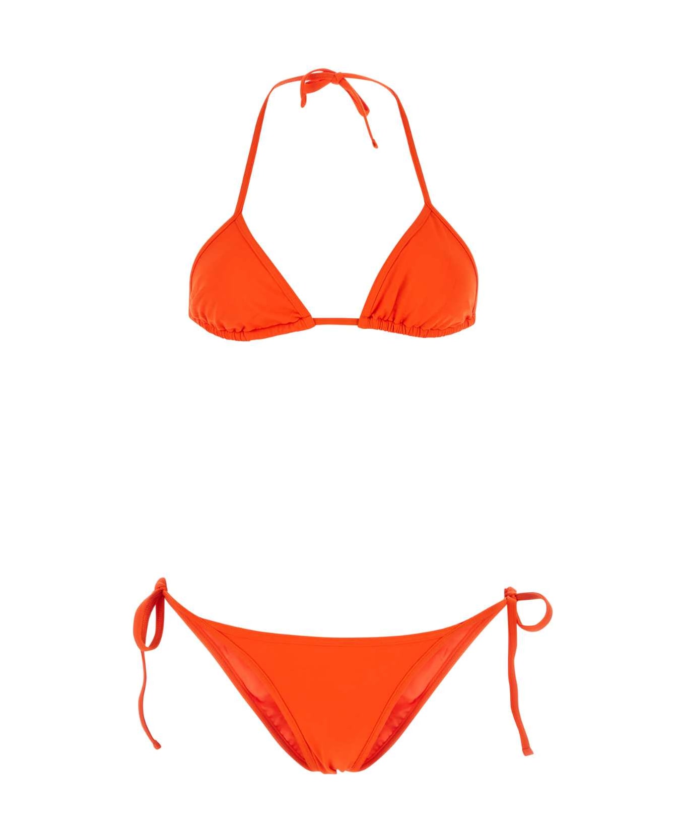 The Attico Fluo Orange Stretch Nylon Bikini - 033 水着