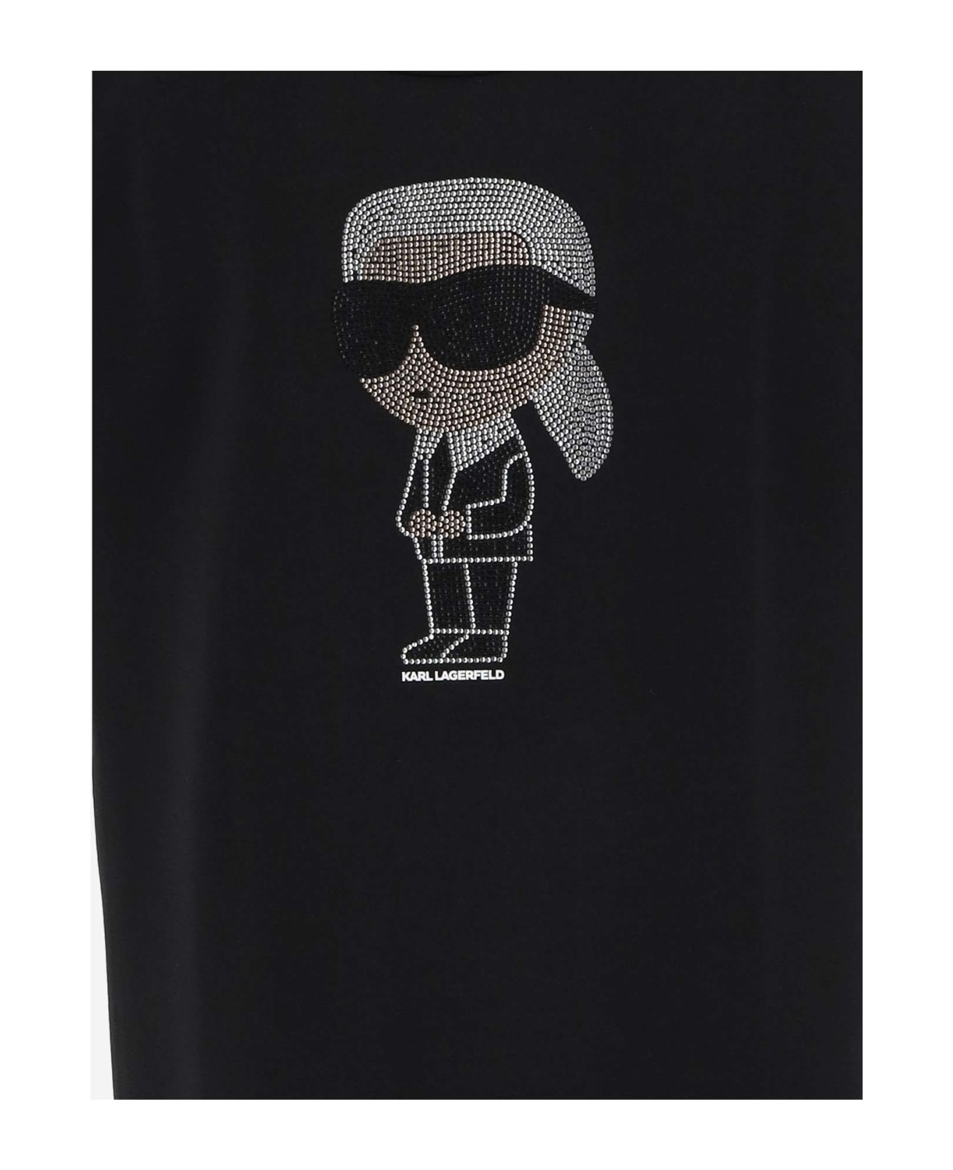 Karl Lagerfeld Cotton Blend Dress With Rhinestones - Black