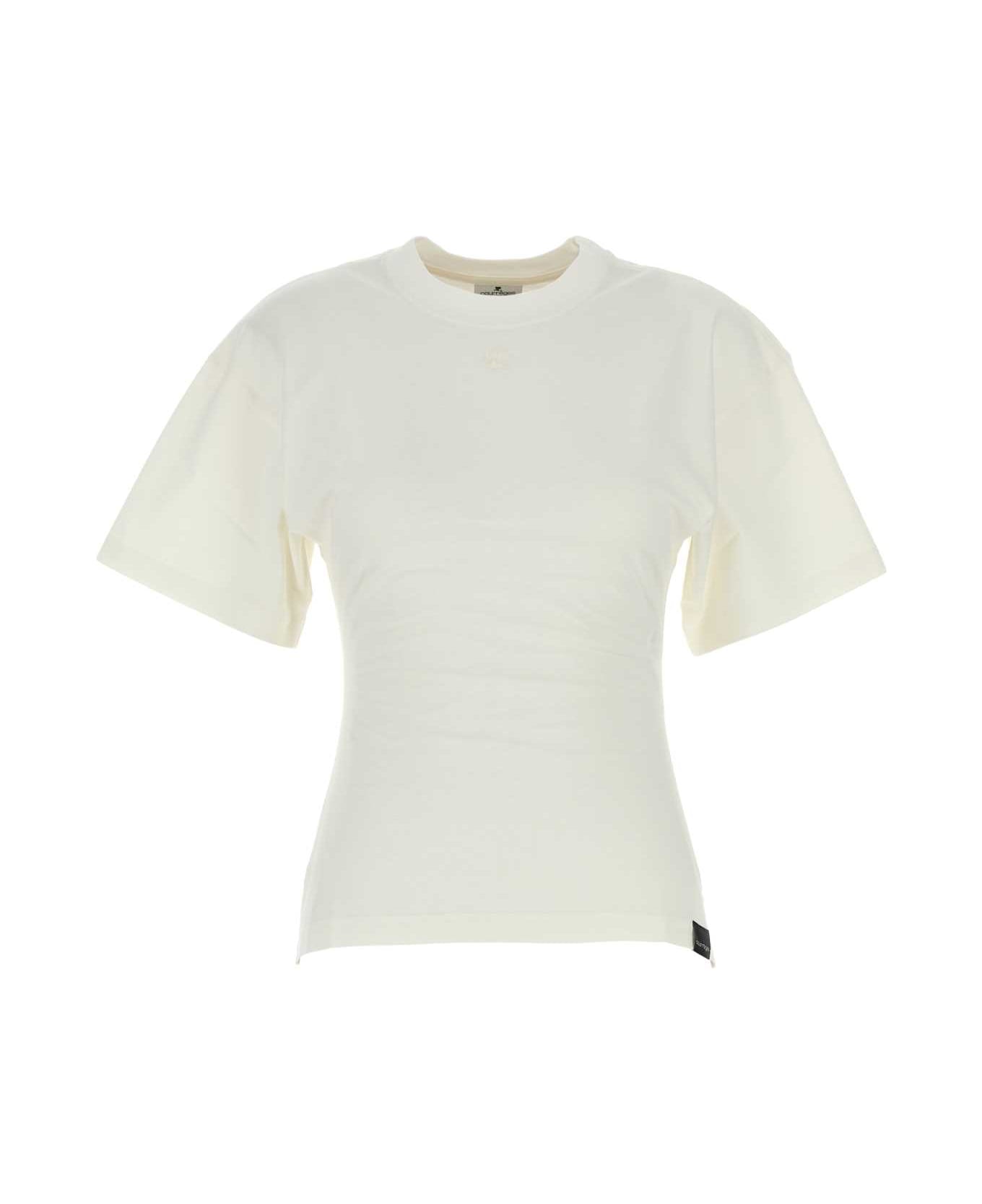 Courrèges White Cotton T-shirt - HERITAGEWHITE