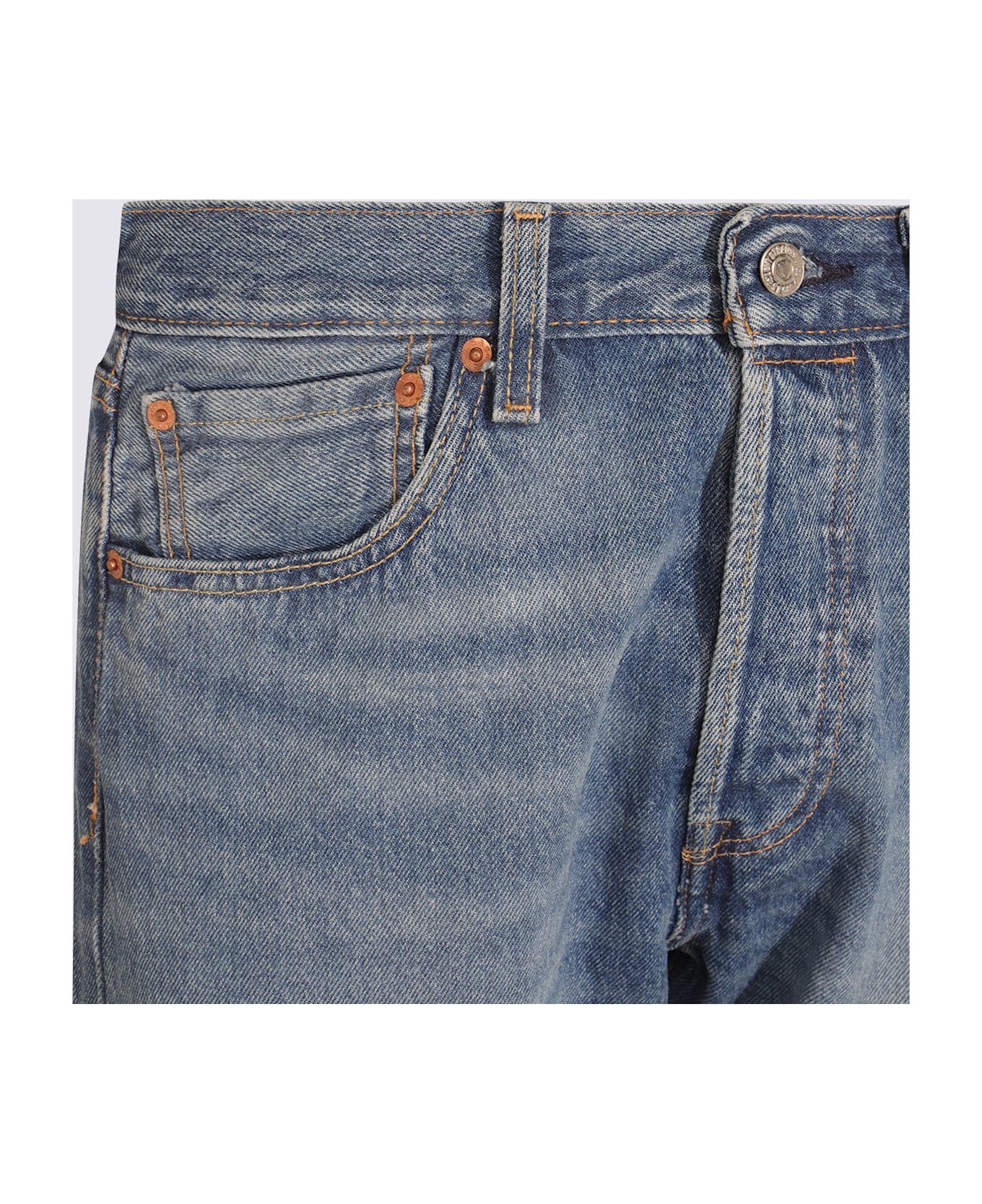 Levi's Blue Cotton Denim 501 Jeans - Chemicals