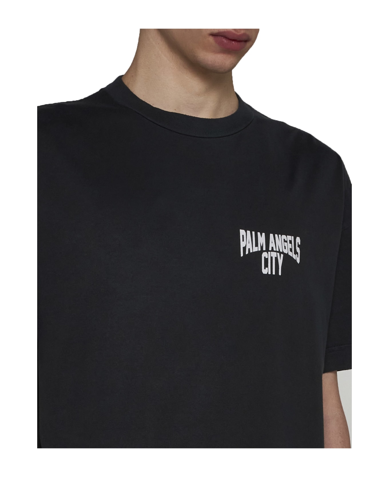 Palm Angels Pa City Washed T-shirt - Black シャツ