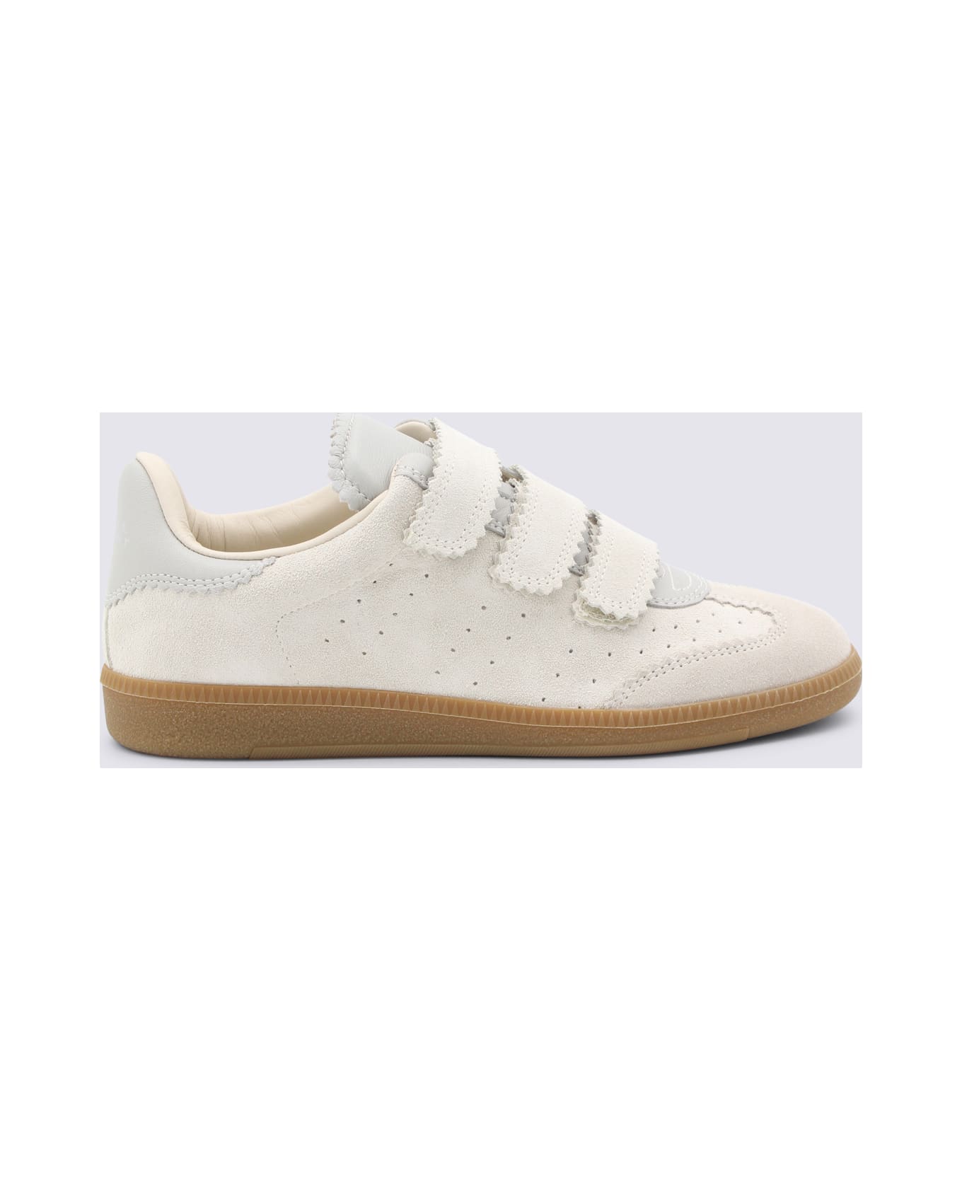 Isabel Marant White Leather Sneakers - Beige