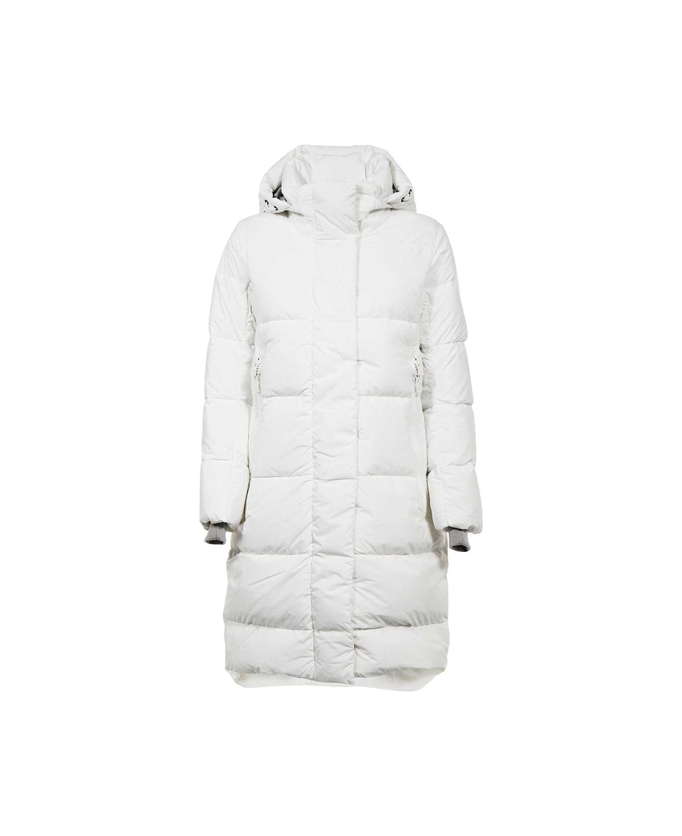 Canada Goose Long Hooded Down Jacket - White