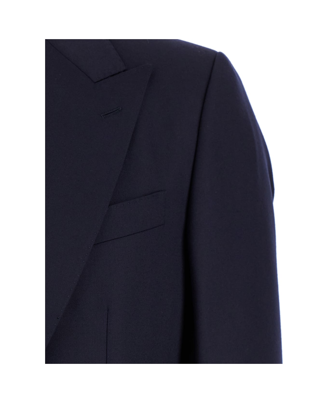 Dolce & Gabbana Blue Single-breasted Jacket With Peak Revers In Wool Man - Blu