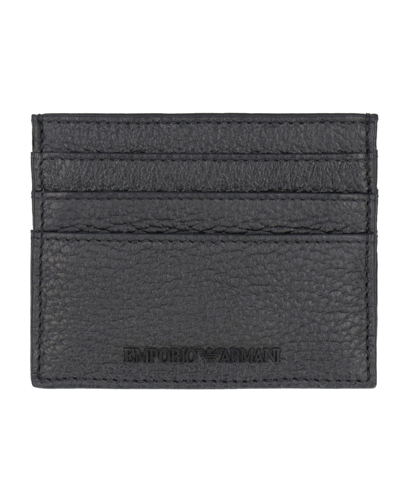 Emporio Armani Leather Card Holder - black 財布