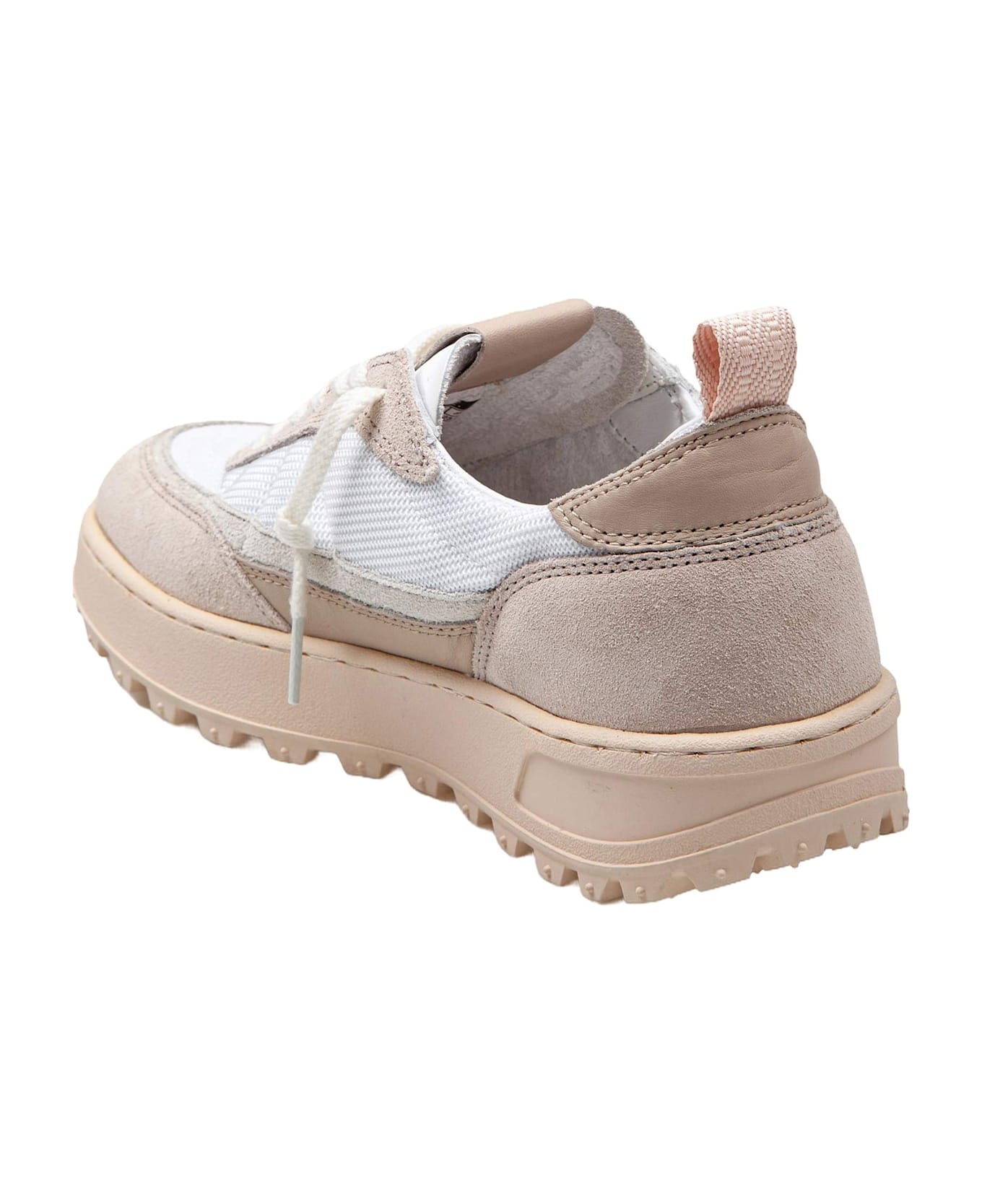 D.A.T.E. Kdue Outdoor Fabric And Suede Sneakers White And Pink - White/Pink