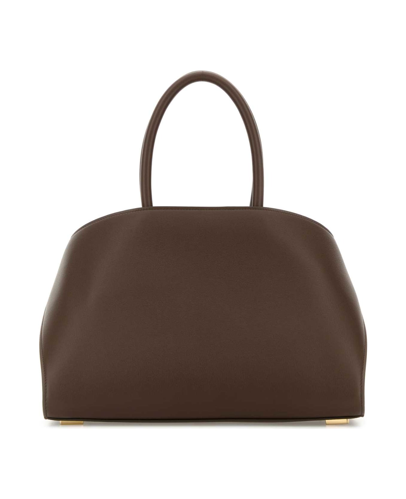 Ferragamo Brown Leather Small Hug Handbag - CLAYLAPIS