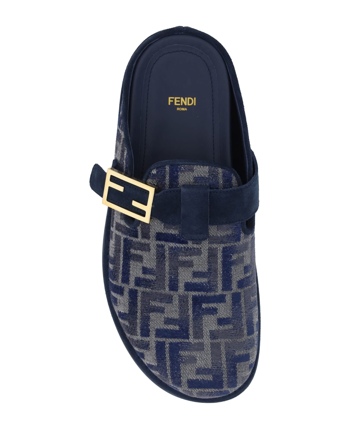 Fendi Ff Mules - Grigio Blu+midnig.bl