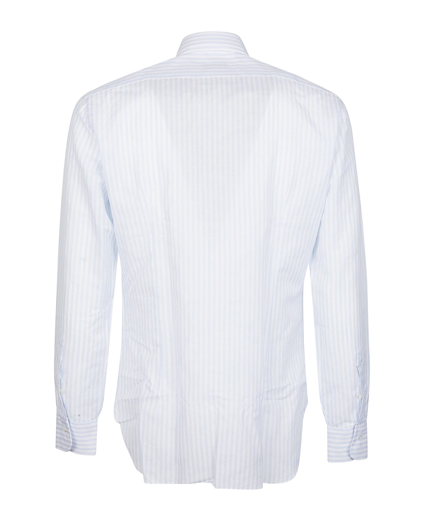Barba Napoli Neck Shirt - Bianco/azzurro