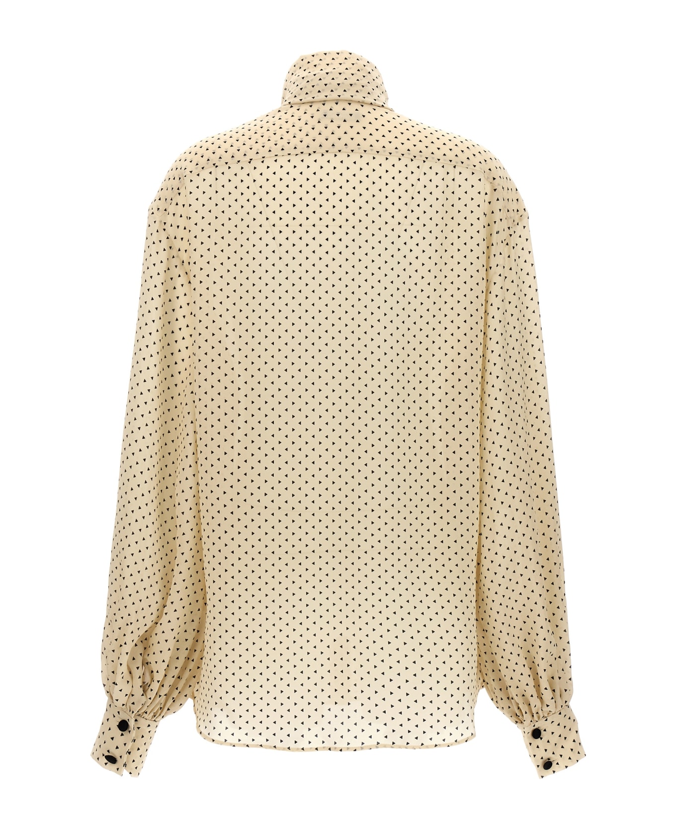 Balmain Silk Shirt With Lavallière Collar - Cream ブラウス