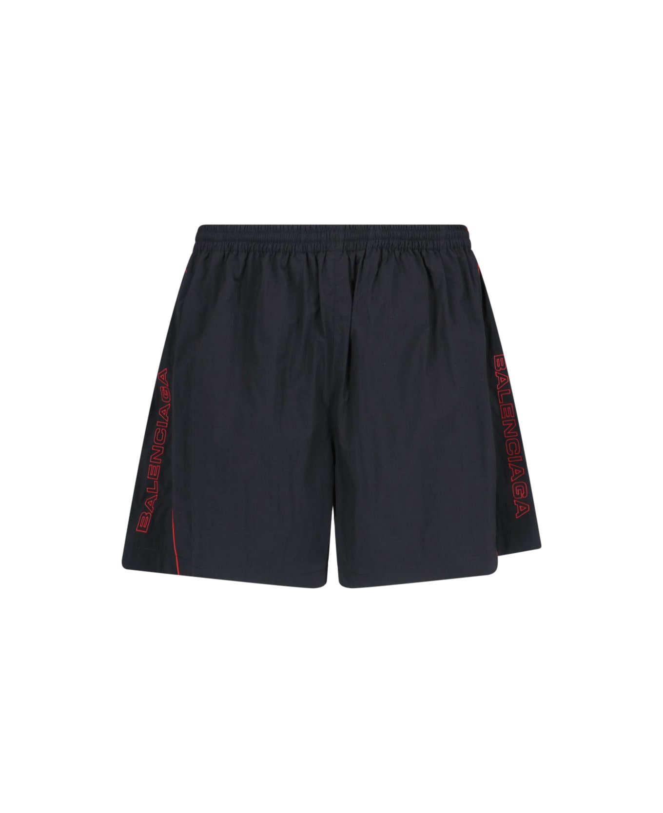 Balenciaga Logo Jogger Shorts - BLACK