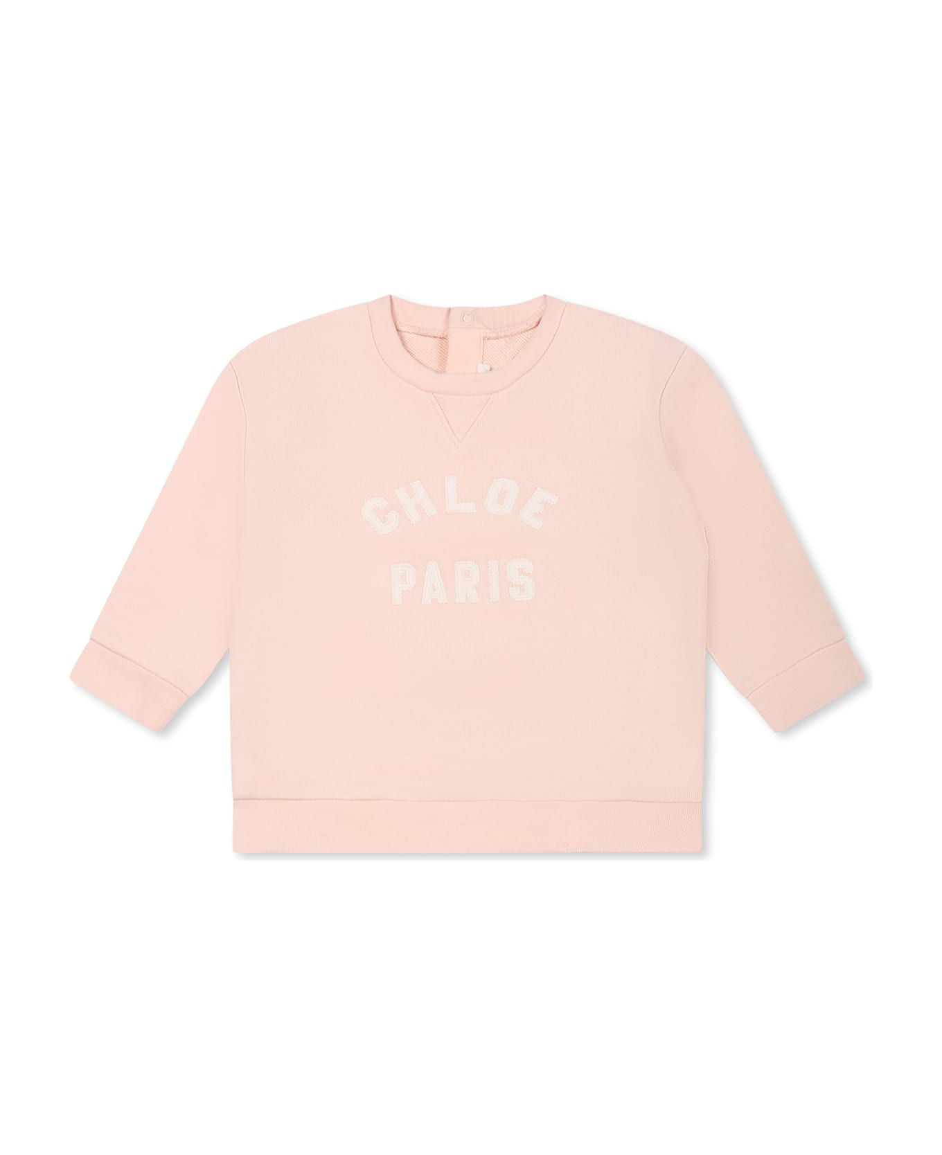 Chloé Pink Sweatshirt For Baby Girl With Logo - Pink