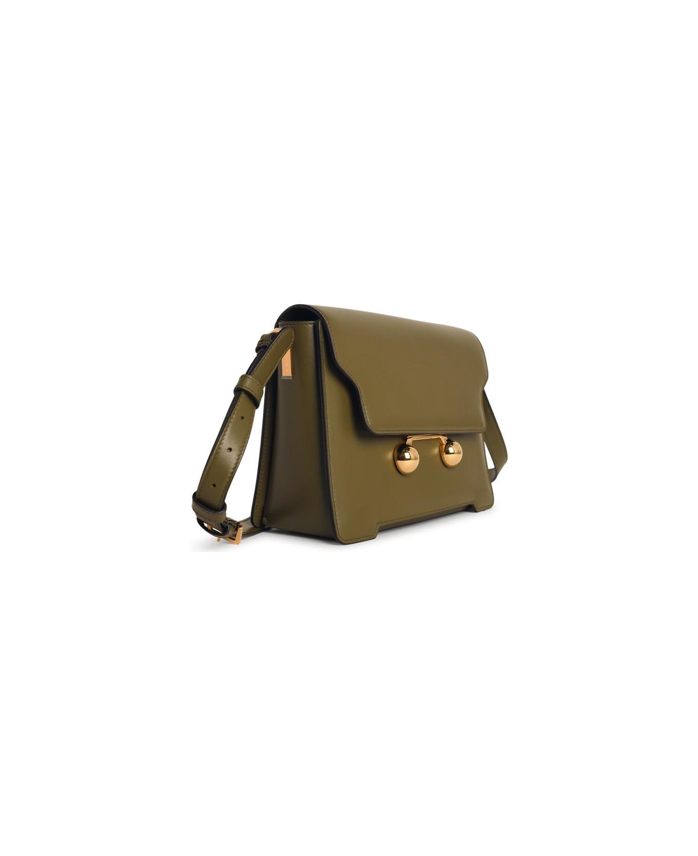 Marni Medium 'trunkaroo' Shoulder Bag In Green Leather - DEEP SAGE