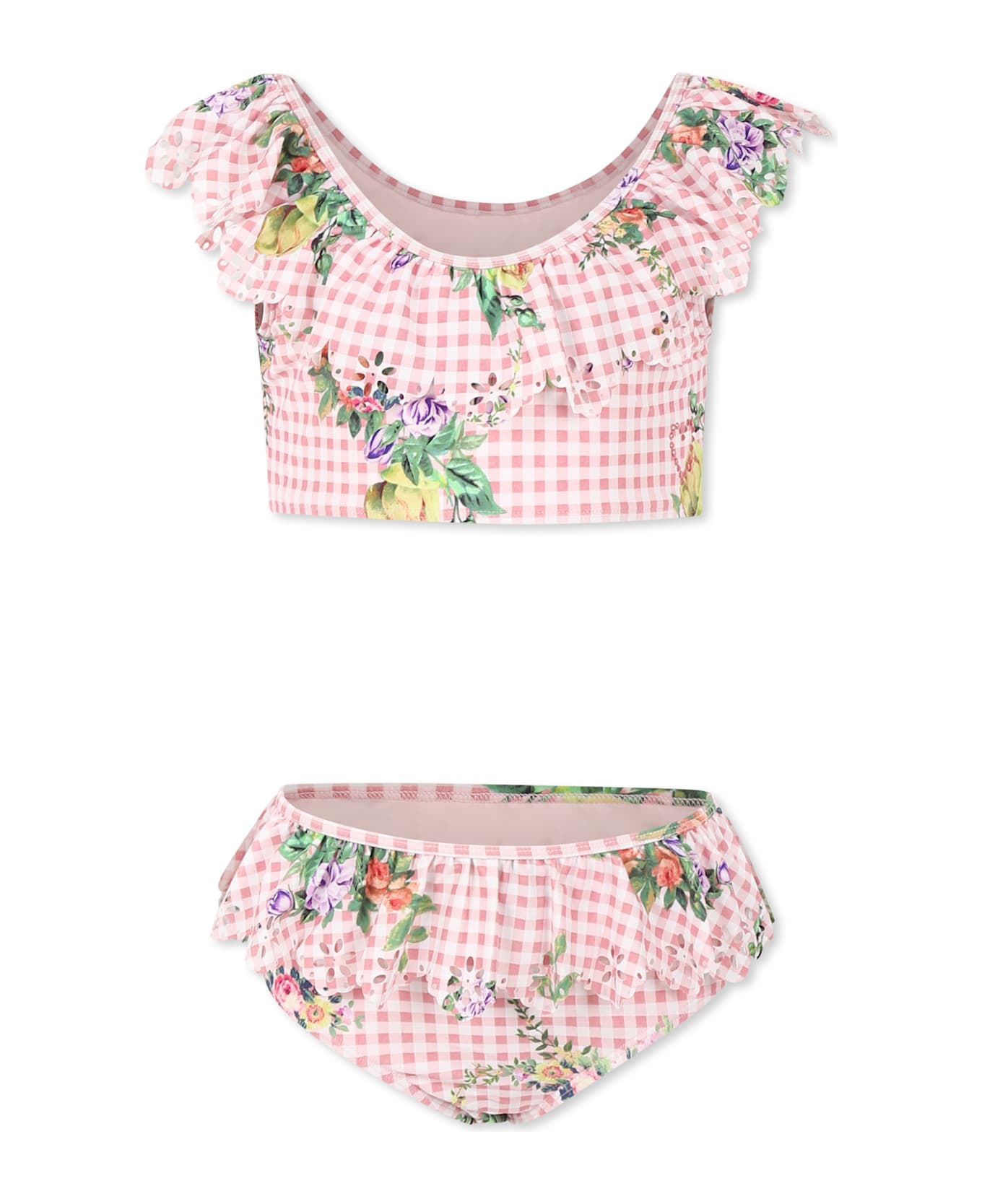 Camilla Pink Bikini For Girl With Floral Print - Pink