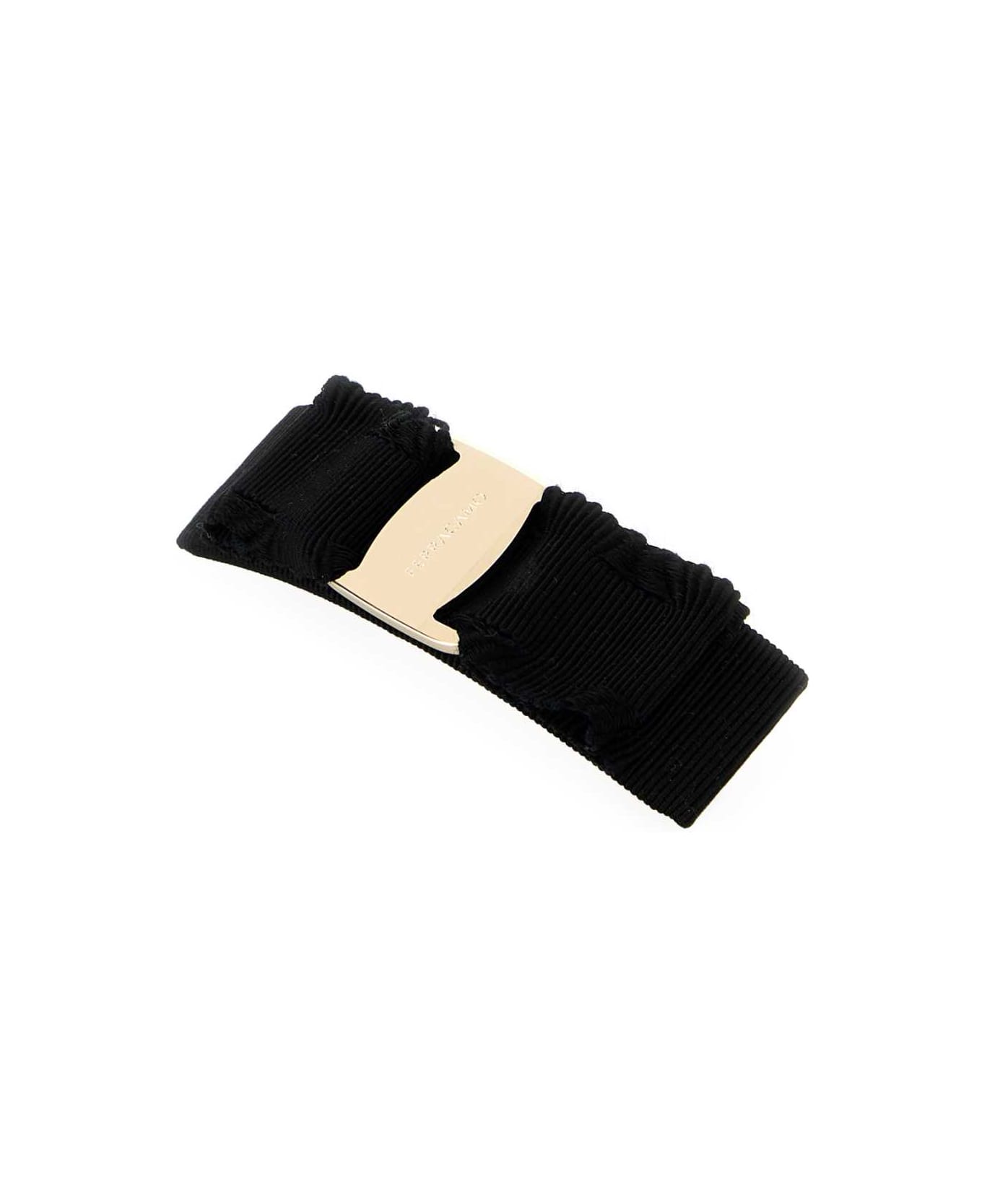 Ferragamo Black Fabric Vara Hair Clip - BLUE GRAPHITE