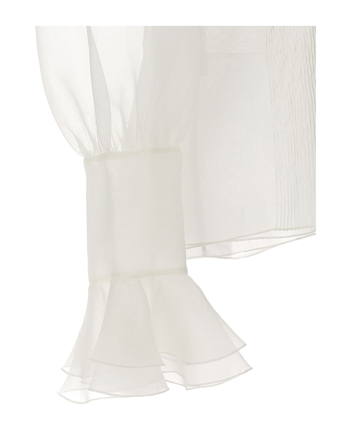Giambattista Valli Ruffle Collar Shirt - White