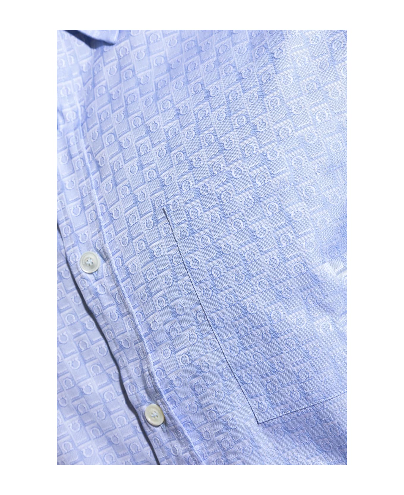 Ferragamo Monogram Shirt - BLUE