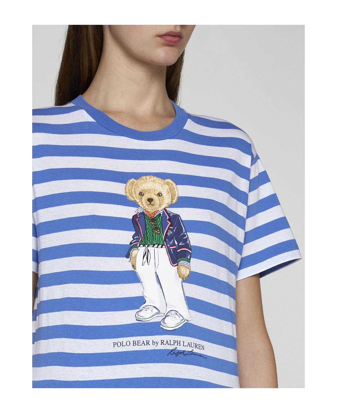 Polo Ralph Lauren Bear Striped Cotton T-shirt Polo Ralph Lauren