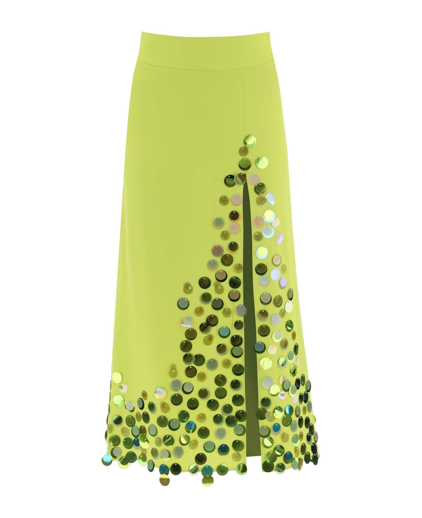 Art Dealer Midi Skirt With Maxi Sequins - PISTACHIO GREEN (Green)