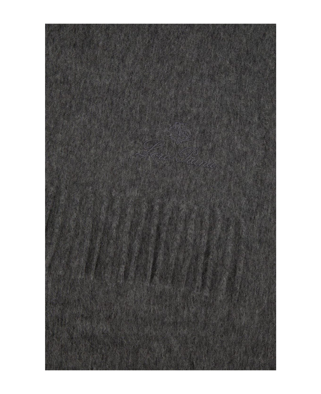 Loro Piana Grande Unita Fringed-edge Scarf - Grey