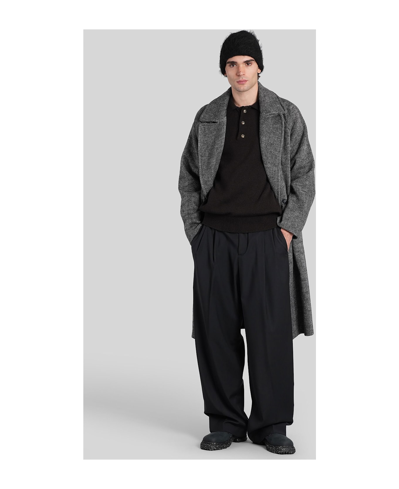 A Paper Kid Pants In Black Wool - black