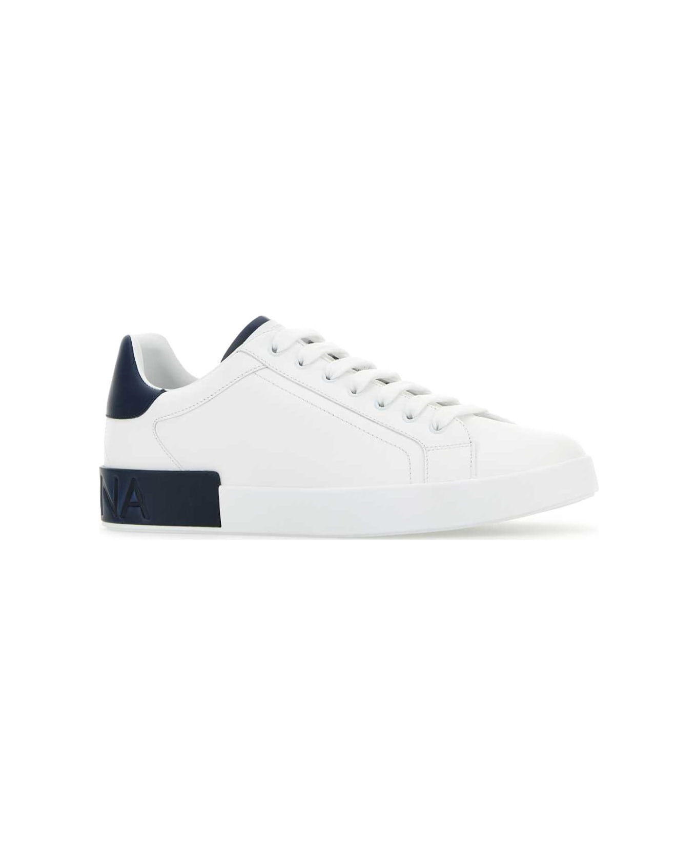 Dolce 
Gabbana White Leather Portofino Sneakers - BIANCOBLU