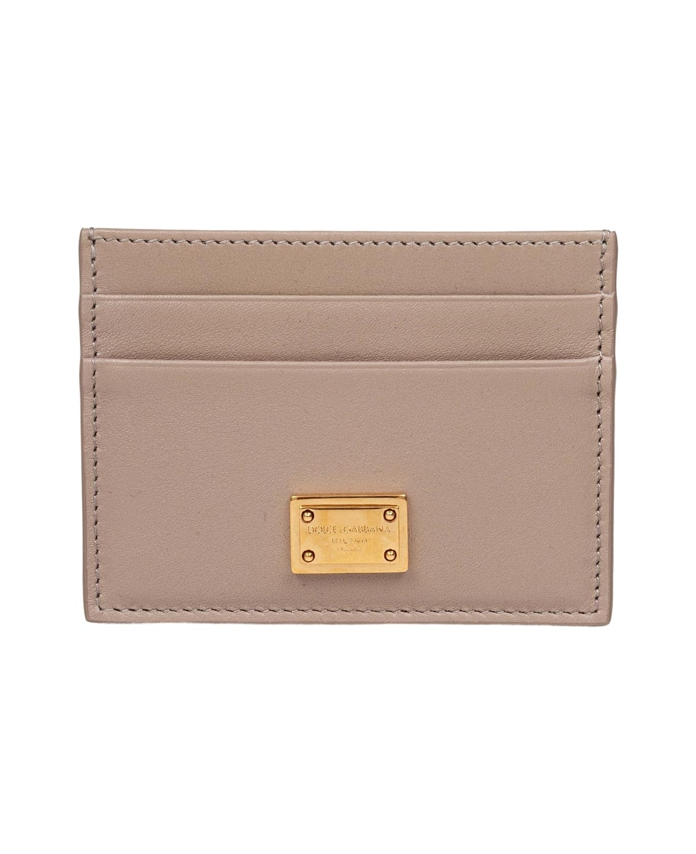 Dolce 
Gabbana Plongé Calfskin Card Holder - Taupe