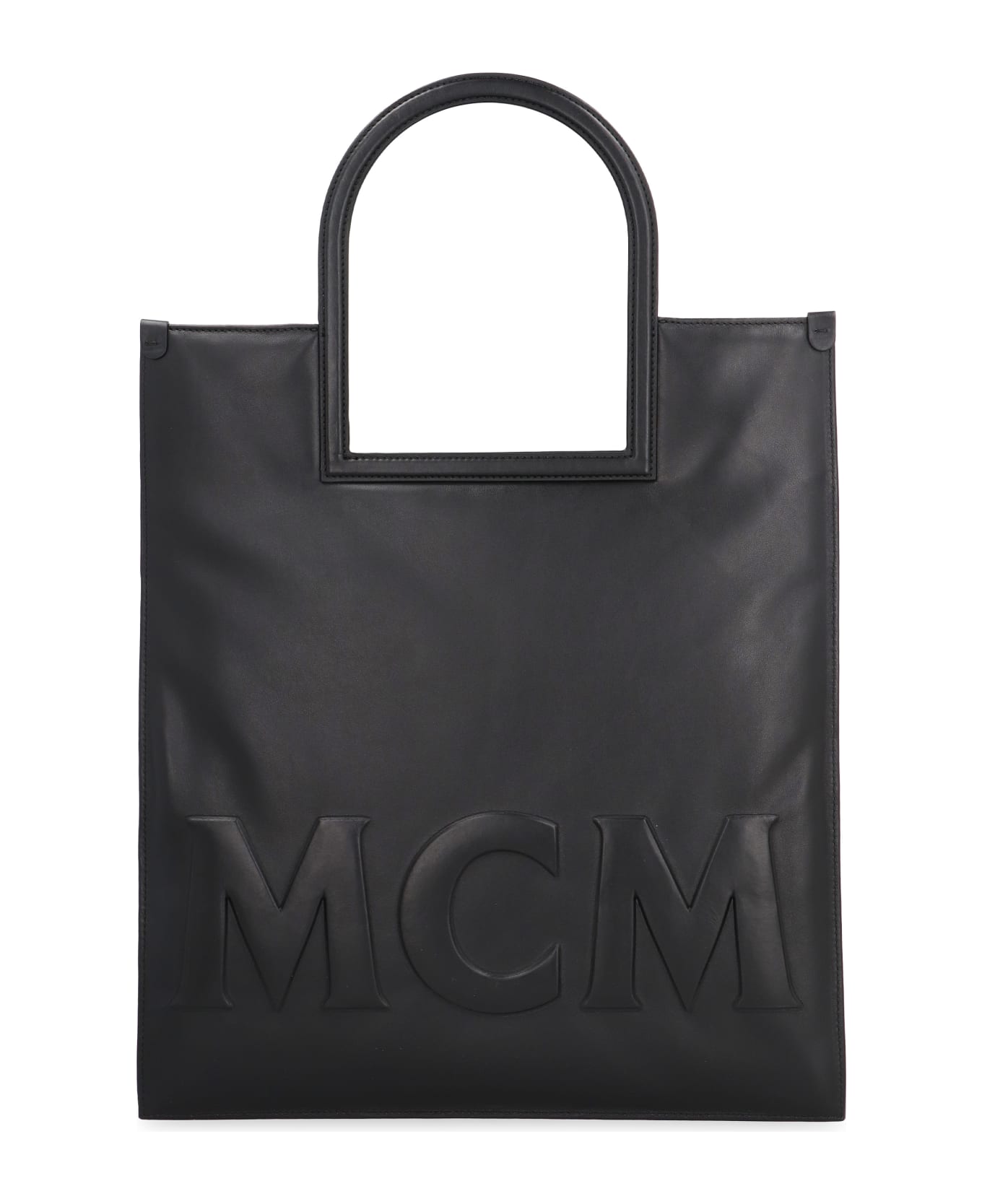 MCM Aren Leather Tote - black