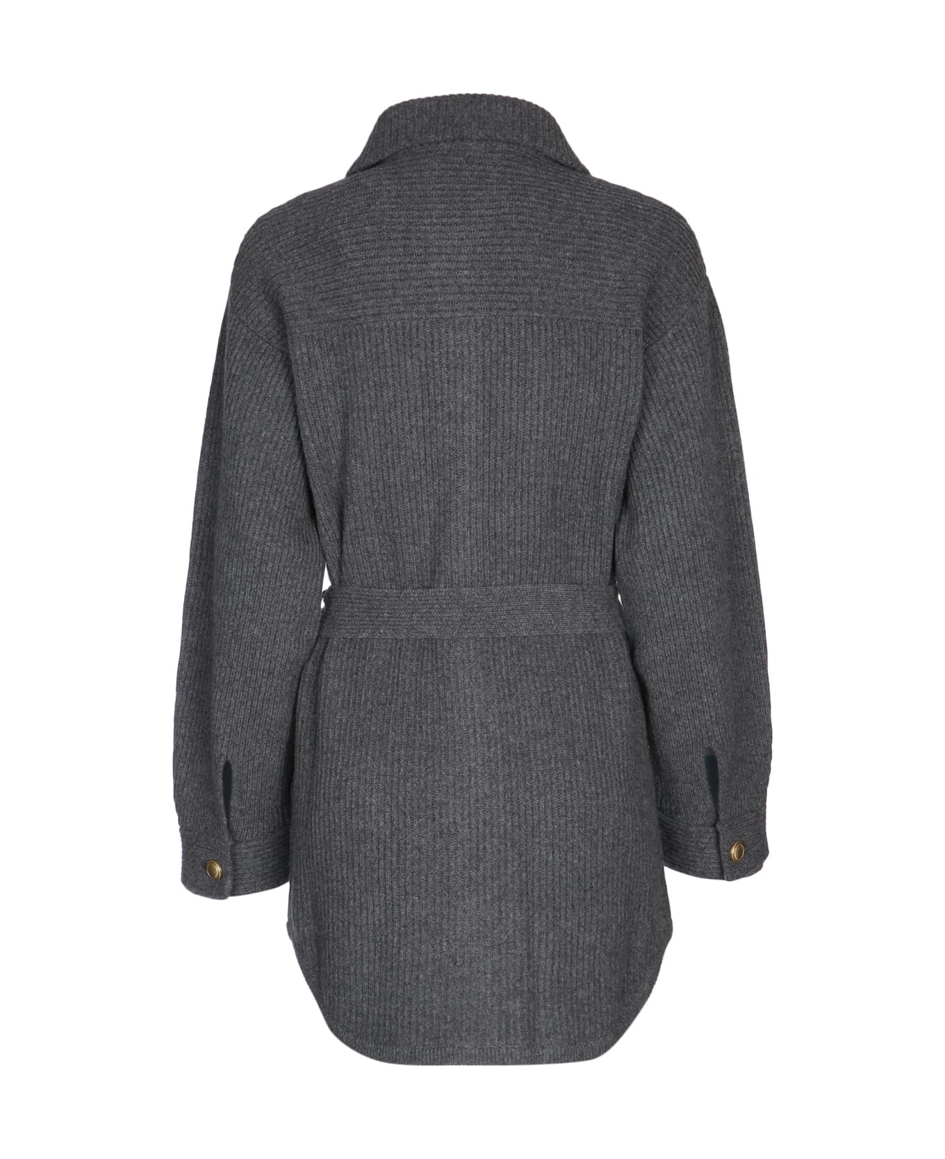 Brunello Cucinelli English Ribbed Cardigan - Gray