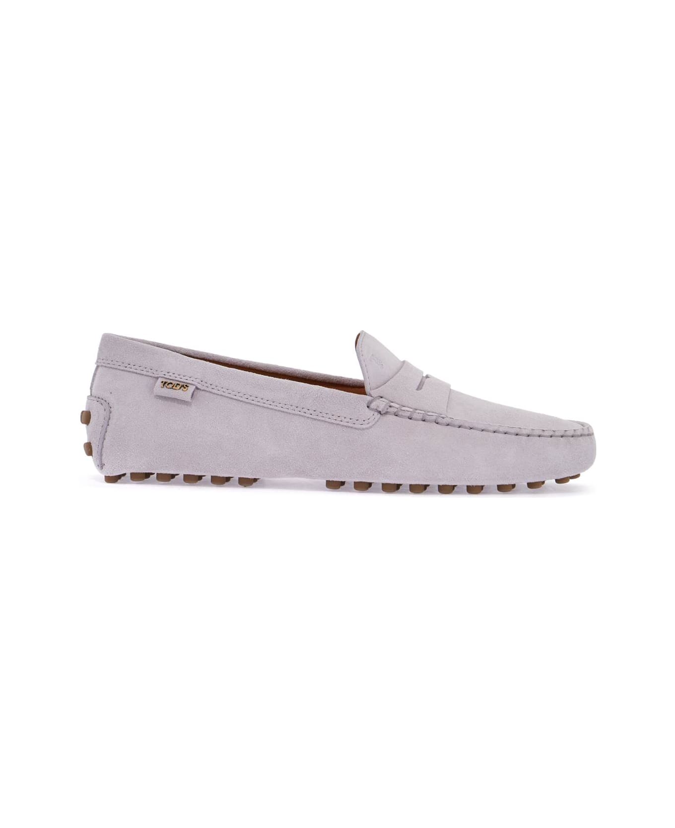 Tod's Light Grey Suede Leather Driving Moccasin - Grigio